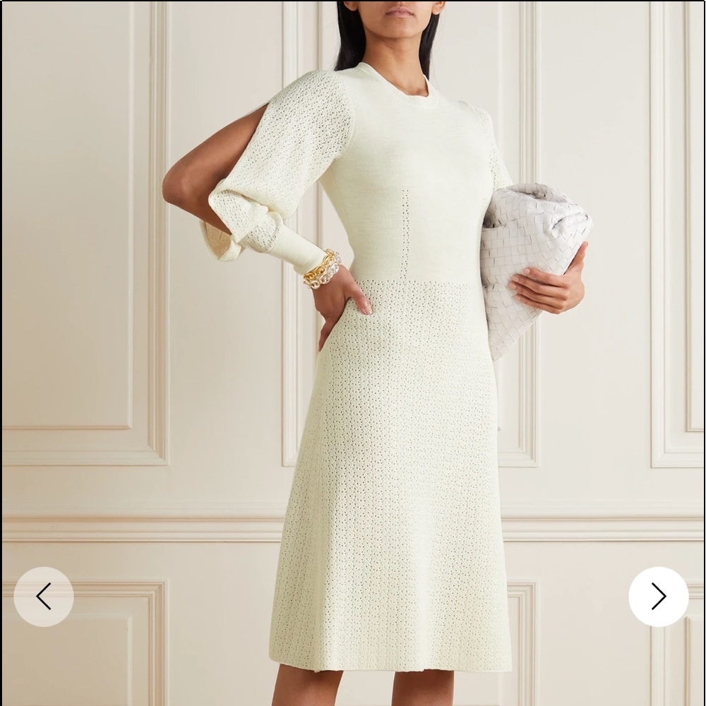 victoria beckham ivory dress | Dresses | Victoria Beckham Openknit Midi Size Medium pair:vianna-broderie-ribbed-tank-top-ivory